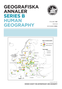 Cover image for Geografiska Annaler: Series B, Human Geography, Volume 104, Issue 4, 2022