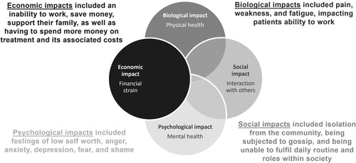 Figure 2. Biopsychosocial and economic model describing the impacts of HPV-related diseases (adapted from: [Suls & Rothman, Citation2004]). HPV: human papillomavirus.