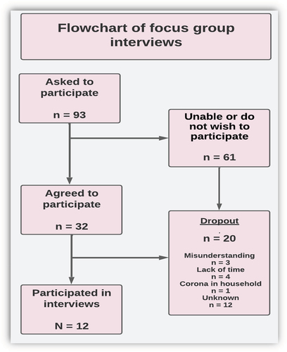Figure 1. Flowchart of focus group and telephone interviews.