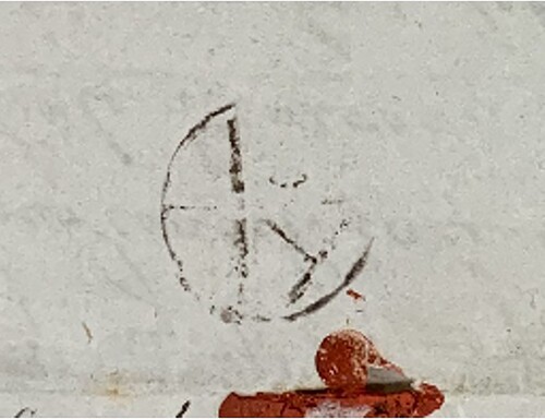 Figure 4. Postmark on a letter from Charlotte Winn, 15th July 1783. West Yorkshire Archive Service, WYW1352/1/4/37/3.