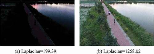 Figure 7. The Laplacian gradient function values of images under different illumination conditions.