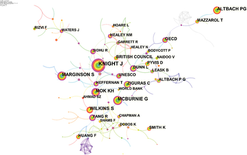 Figure 3. A visualisation of author co-citation network.