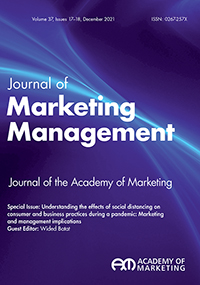 Cover image for Journal of Marketing Management, Volume 37, Issue 17-18, 2021