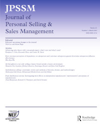 Cover image for Journal of Personal Selling & Sales Management, Volume 42, Issue 1, 2022