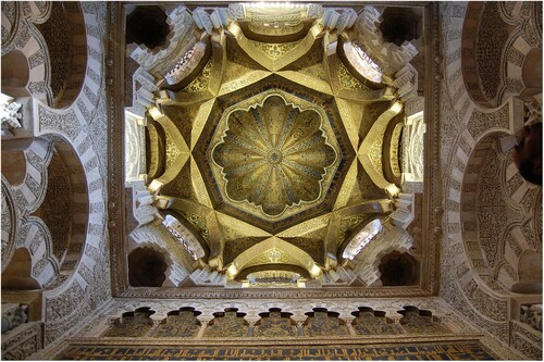 Figure 8. Mosque of Cordoba, central crossed-arch dome over the maqṣūrah, photographed by Manuel de Corselas, 2011, CC BY-SA 3.0, Wikimedia Commons