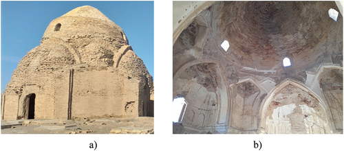 Figure 2. Great Dome of Mehrabad: a) the outside, b) the inside.