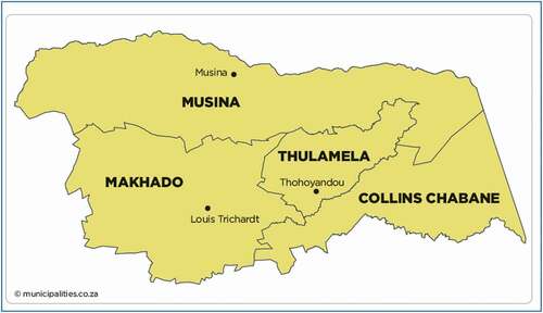 Figure 1. Map for Vhembe district and local municipality (Source: Google Map, 2020)