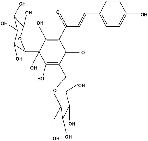 Figure 1. Molecular structure of hydroxysafflor-yellow A.