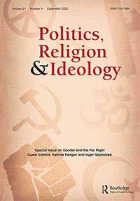 Cover image for Politics, Religion & Ideology, Volume 21, Issue 4, 2020