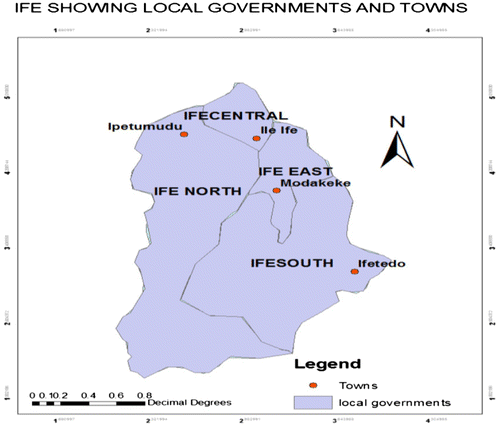 Figure 1. Map of the Ife Kingdom.