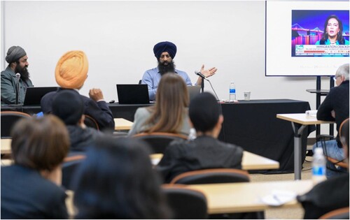 Figure 15. Puninder Singh presenting on Sikhs and Right-Wing Politics in America.
