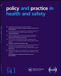 Cover image for Policy and Practice in Health and Safety, Volume 14, Issue 1, 2016