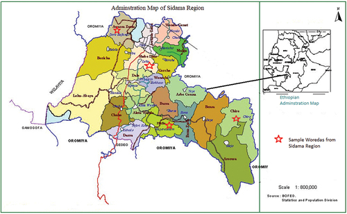 Figure 2. Administrative map of the Sidama region.