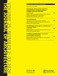 Cover image for The Journal of Architecture, Volume 25, Issue 2, 2020