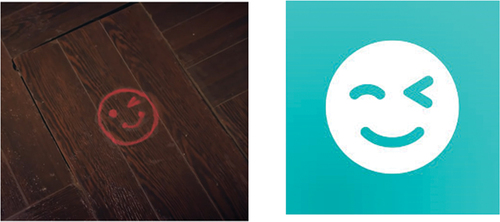 Figure 2. The smiley blink drew by Xu (left) vs the logo of Rela (right).