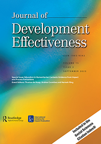 Cover image for Journal of Development Effectiveness, Volume 15, Issue 3, 2023