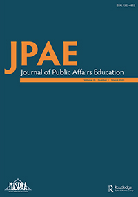 Cover image for Journal of Public Affairs Education, Volume 26, Issue 1, 2020