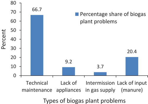 Figure 5. Reasons for disuse of biogas plants.