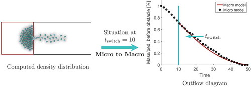Figure 7. Switch from micro to macro for the pedestrian model.