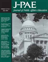 Cover image for Journal of Public Affairs Education, Volume 10, Issue 3, 2004