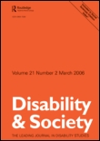 Cover image for Disability & Society, Volume 19, Issue 1, 2004