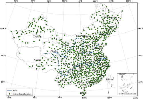 Figure 1. Distribution of meteorological stations in China. Source: Author.