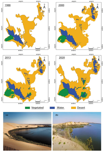 Figure 15. Change in land use/land cover for Al Asfar lake between 2013 and 2020.