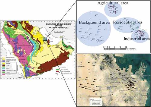 Figure 2. Sampling locations in Dammam area.