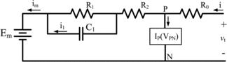 Figure 7. Third-order model of lead acid batteries.