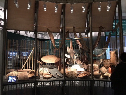 FIG 1. Display of a selection of Amazonian indigenous objects. Photo by M. Françozo, 2019.