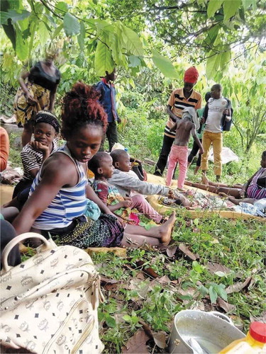 Figure 5. Families with children living in the forest (Cameroon) following what is regarded as anglophone crises (conflict).Citation72