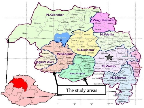 Figure 1. Administrative maps of Amhara region.