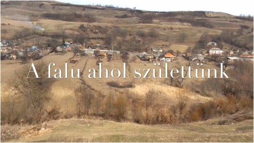 Figure 1. Capture of an adolescent-edited iMovie ‘A falu ahol születtünk’ (Hun. ‘The village where we were born’). An example of video editing: superimposed captions. © Laihonen, with research participants’ permission.