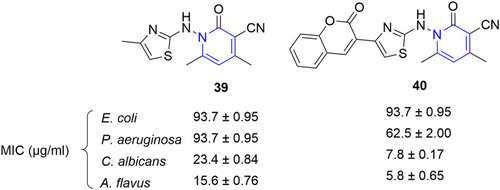Figure 22 Antibacterial dihydropyridines with thiazole moiety.