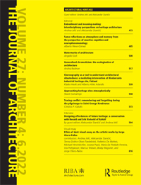 Cover image for The Journal of Architecture, Volume 27, Issue 4, 2022