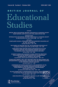 Cover image for British Journal of Educational Studies, Volume 68, Issue 5, 2020