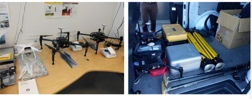 Figure 3. Tools and equipment used during drone-assisted inspection.