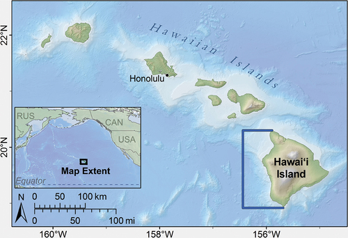 Figure 1. Map of the general location of West Hawai‘i within the hawaiian archipelago.