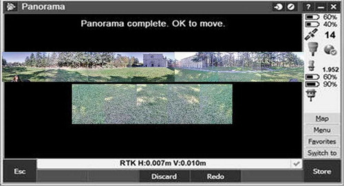 Figure 3. Screen of the controller during the acquisitions effectuated with the imaging rover (IR).