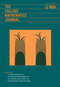 Cover image for The College Mathematics Journal, Volume 52, Issue 5, 2021