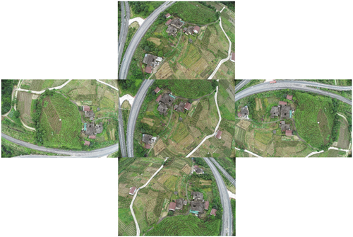 Figure 6. Sample of Oblique photographic in different angles oone village.