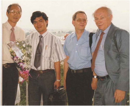 Figure 15. Shunji Murai, the local organizer, the author and Gottfried Konecny during a hospital visit for the additional presenter Hans Knop 1998 in Ho-Chi-Minh-City, Vietnam
