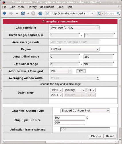 Figure 9.  Parameters window.