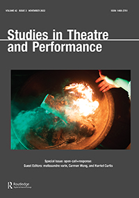 Cover image for Studies in Theatre and Performance, Volume 42, Issue 3, 2022