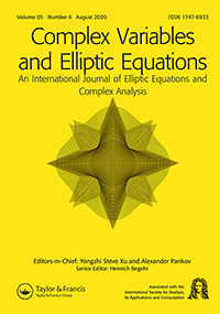 Cover image for Complex Variables and Elliptic Equations, Volume 65, Issue 8, 2020