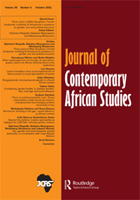 Cover image for Journal of Contemporary African Studies, Volume 39, Issue 4, 2021