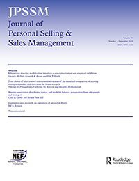 Cover image for Journal of Personal Selling & Sales Management, Volume 35, Issue 3, 2015