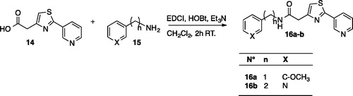 Scheme 3. Synthesis of thiazoles 16a–b.