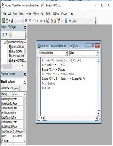 Figure 1. A Visual Basic for Application (VBA) input