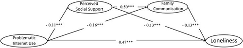 Figure 2 Path coefficients of structural equation modeling.